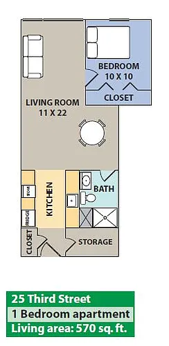 Floor plan 1-Bedroom