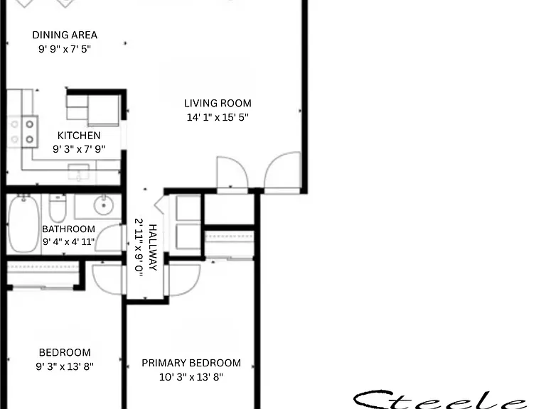 2x1 - End Unit l 793 sq ft l Steele Manor 2x1 - End Unit l 793 sq ft l Steele Manor