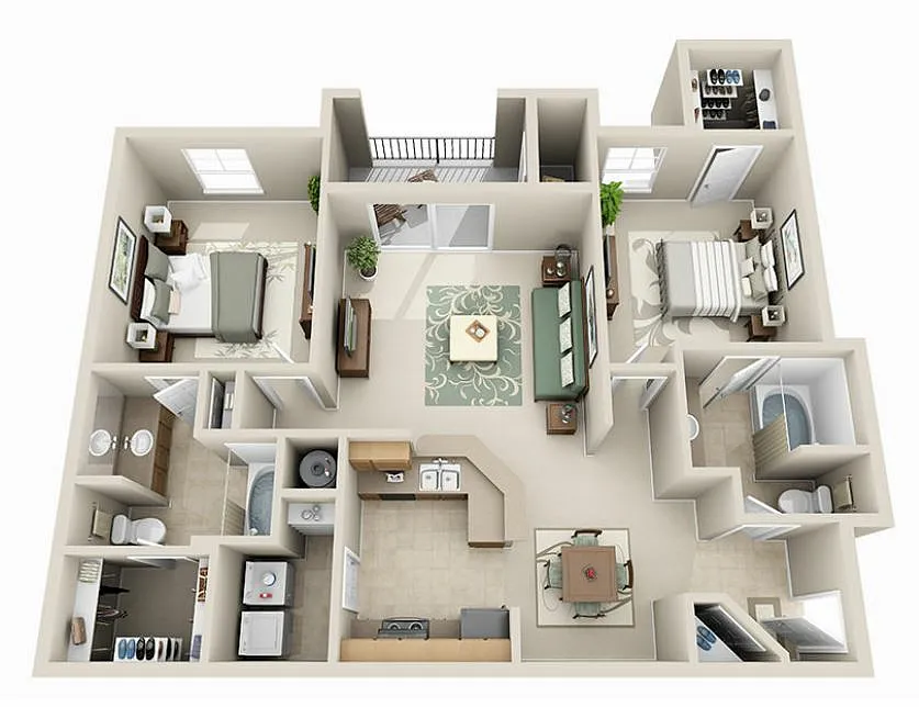 Floor plan B2 The Alexandra - Two Bedroom, Two Bathroom