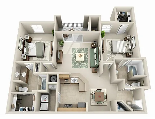 Floor plan B2 The Alexandra - Two Bedroom, Two Bathroom