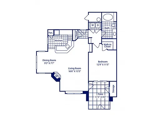 Floor plan 1B Sophisticated