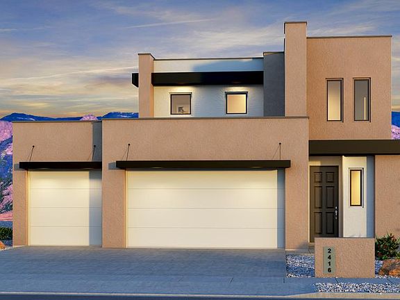 Contemporary Elevation with 3rd car garage
