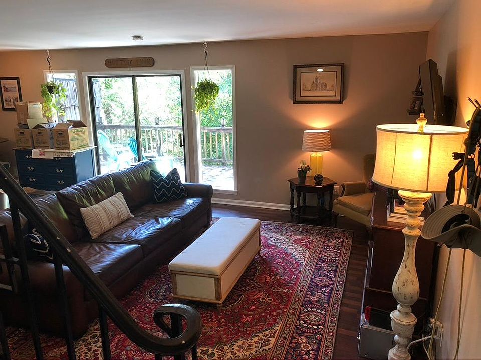 Living room with large back porch with great views