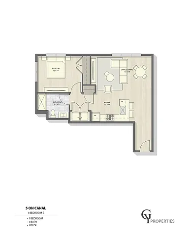 Floor plan 1 BR E