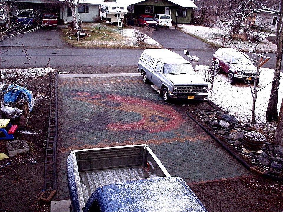 Custom concrete paver driveway