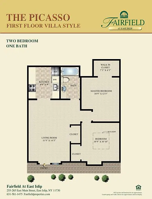 Floor plan THE PICASSO-Two Bedroom Villa Style