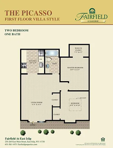 Floor plan THE PICASSO-Two Bedroom Villa Style