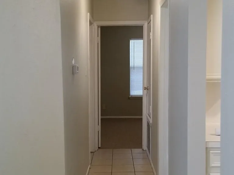 Newly painted hallway to bathroom and bedrooms.