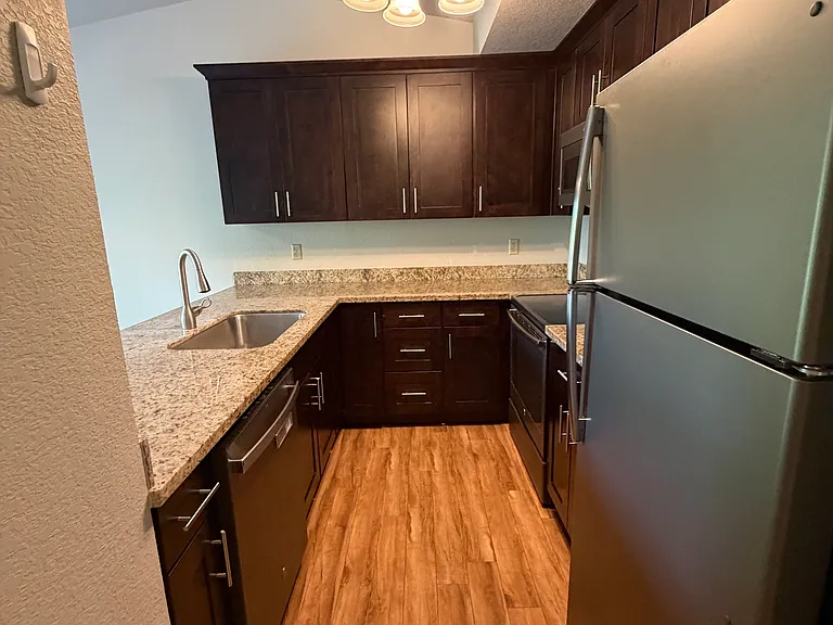 Over the top well lit kitchen