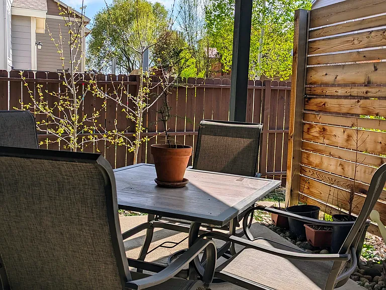 Shared patio (with shade wall)