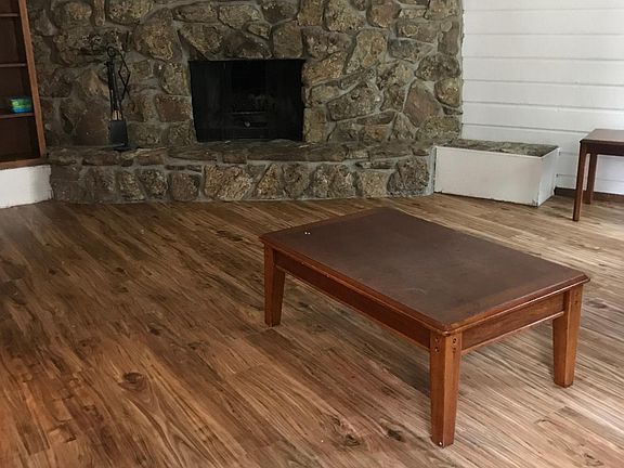 Living Room with wood burning fireplace!