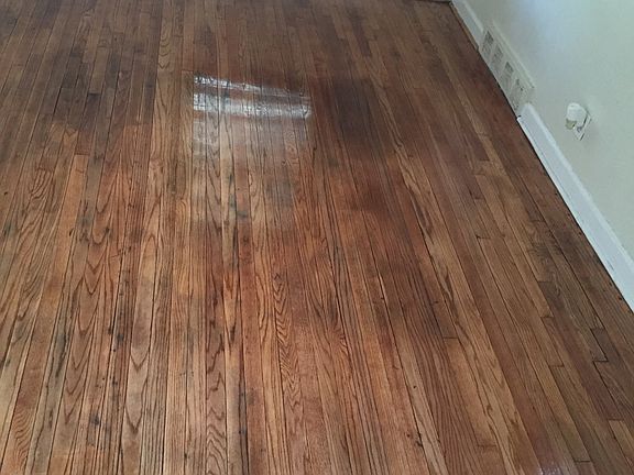 Refinished living room floor