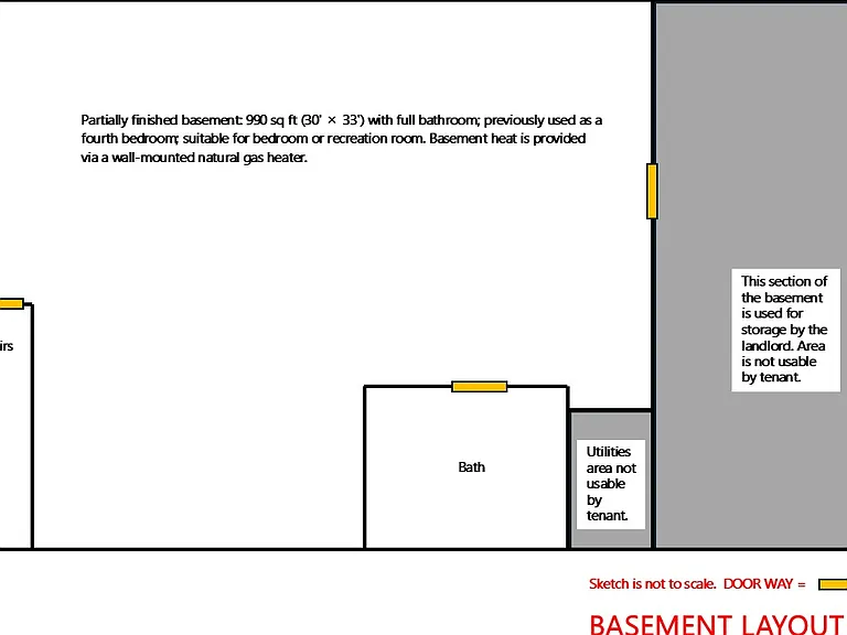 Rough Layout Sketch - Basement