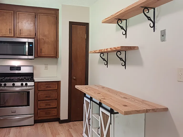 Custom shelving and pantry.