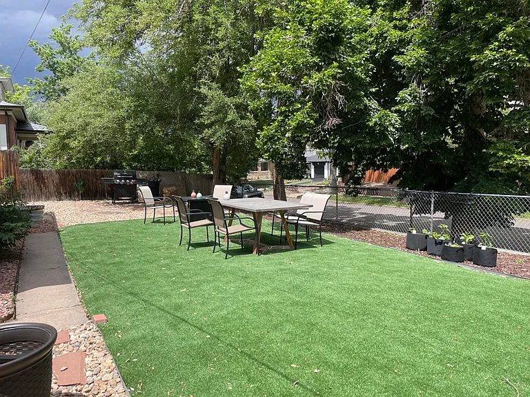 Shared side yard with main floor tenant