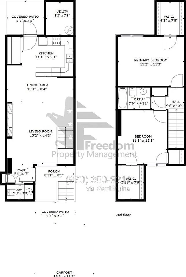 2 bed, 1.5 bath, 1124 sqft, $1,495 — Photo 2