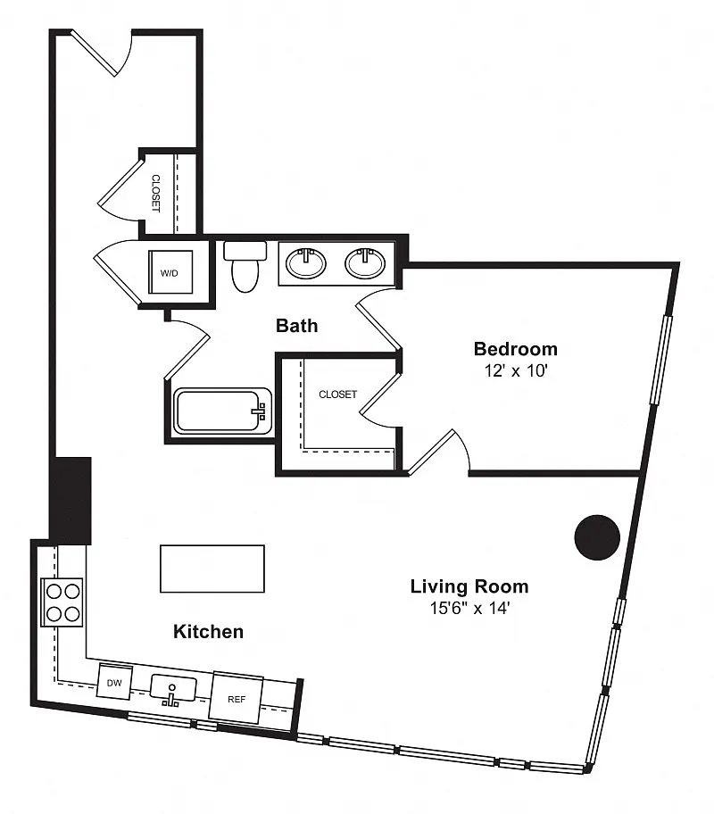 Floor plan A6 1Bed1