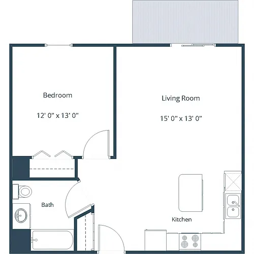 Floor plan One Bedroom 11A