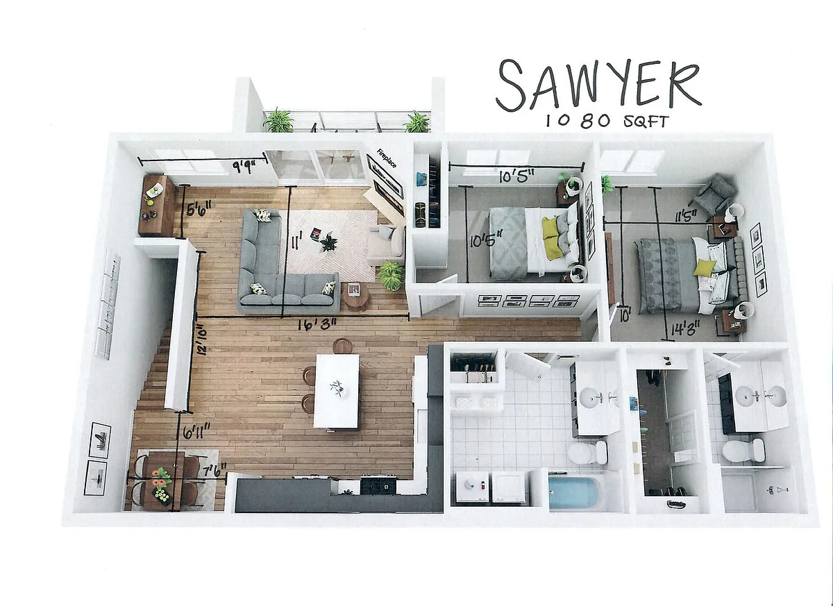 Floor plan Sawyer