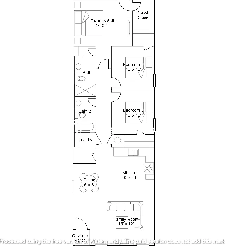 3 bed, 2.0 bath, 1192 sqft, $1,230 — Photo 2