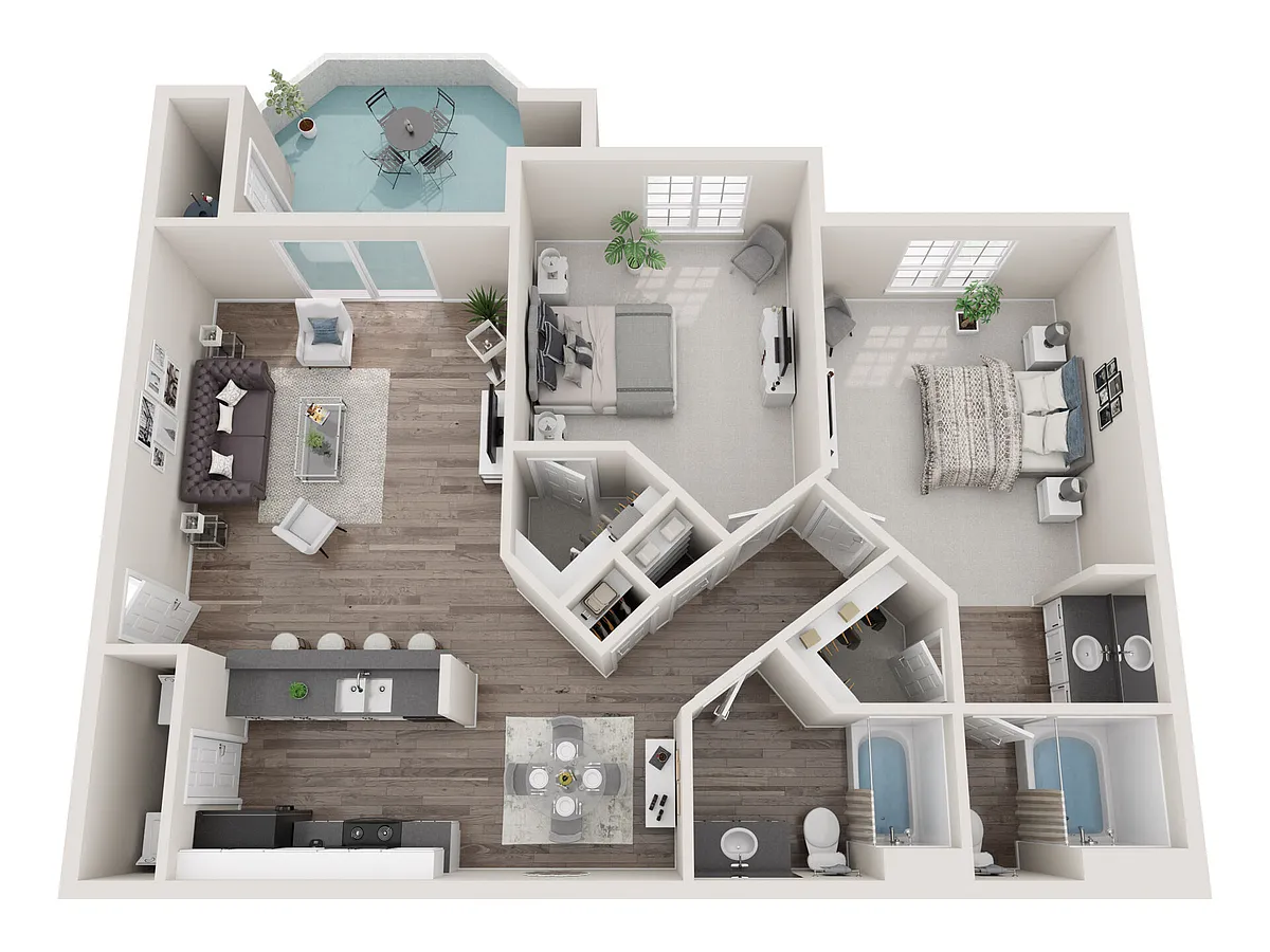 Floor plan 2x2 Large Titanium