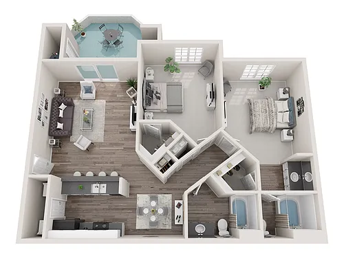 Floor plan 2x2 Large Titanium