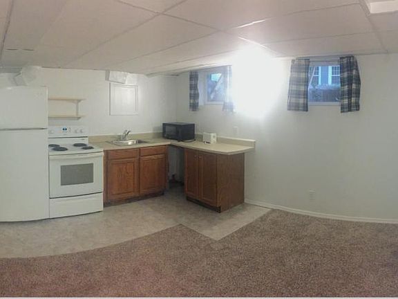 Kitchen and family room are combined into one room. This is