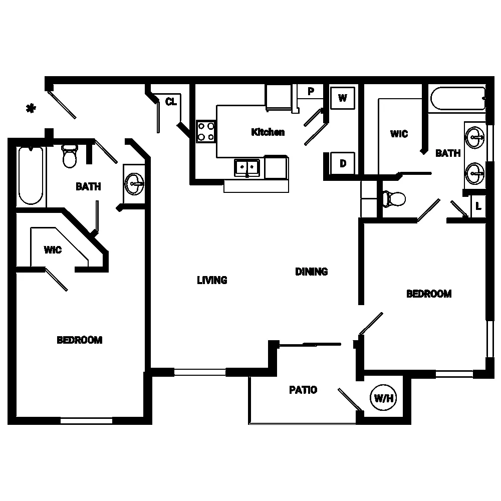 Floor plan 2x2 - Elmcrest B2U