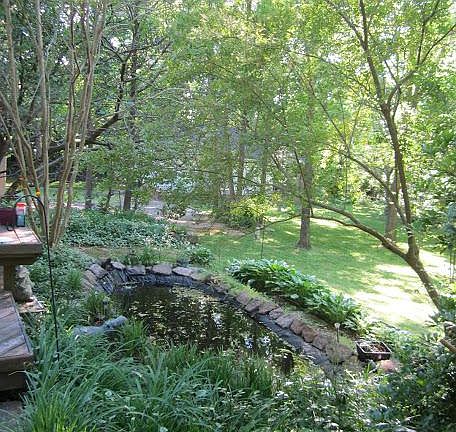 Deck overlooking back yard.