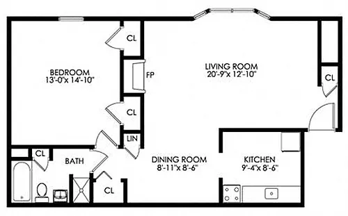 Floor plan 1 Bedroom