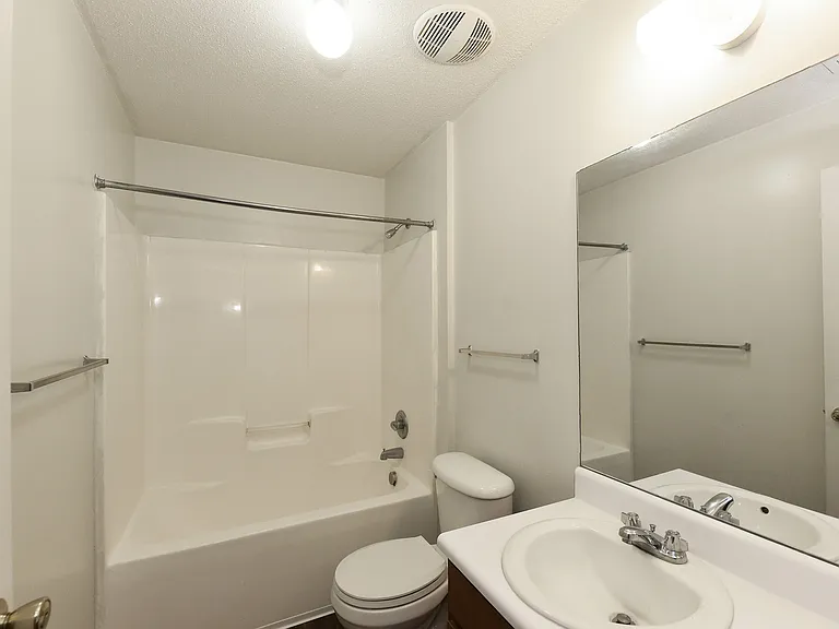 Bright bathroom with bathtub