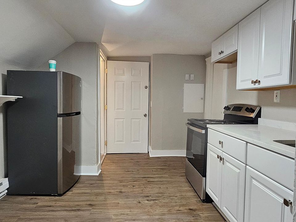View of the kitchen from the dining area.