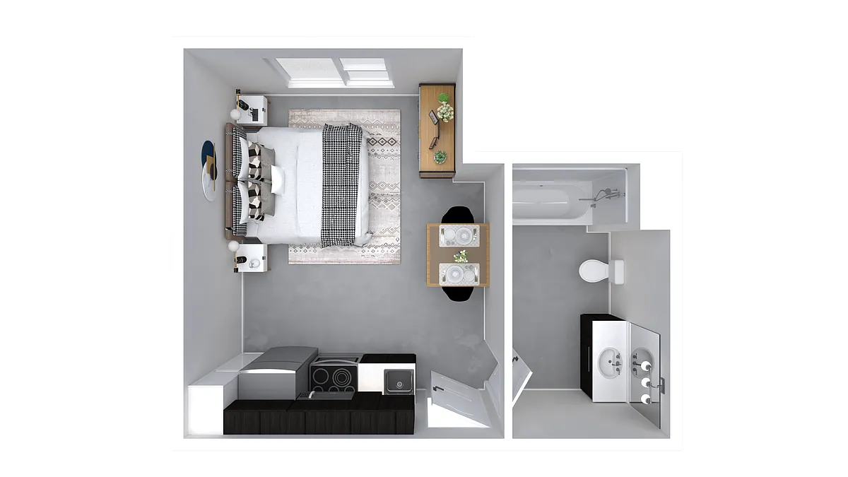 Floor plan Studio Balcony