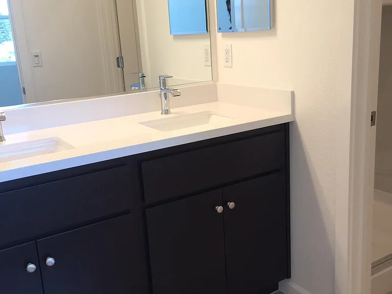 Primary bathroom with double sinks