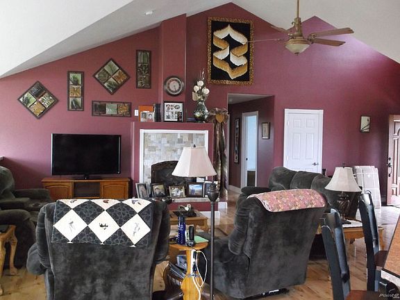 great room with gas fireplace and awesome views