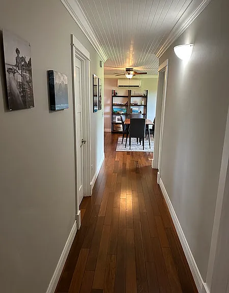Large hallway that leads to the bedrooms