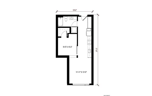 Floor plan 1 Bedroom - A23