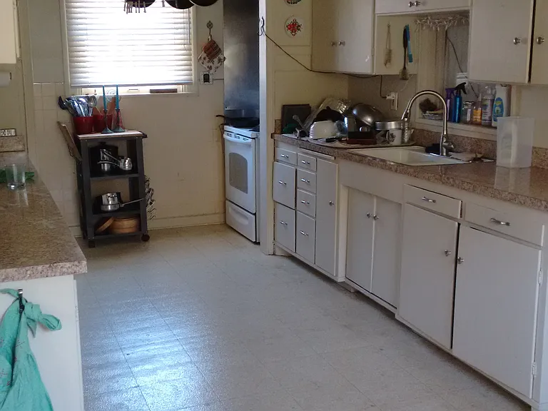 view of large kitchen from breakfast nook