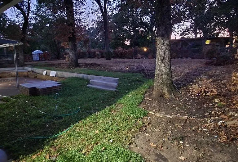 Backyard with Motion sensing lights