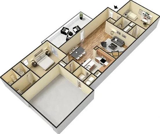 B11 type 3D furnished B11 type 3D furnished