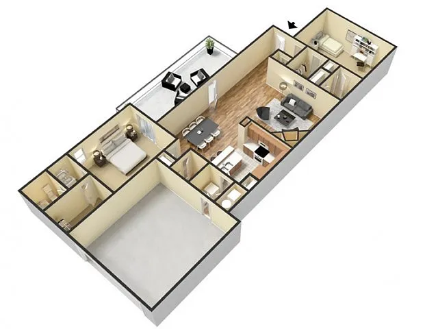 Floor plan B11 2 Bed 2.5 Bath