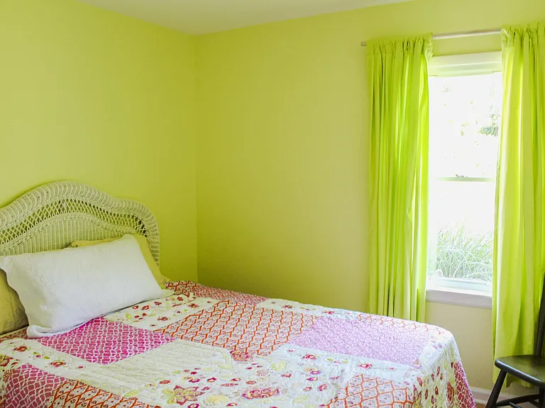 bedroom 2, queen (has since been painted a frosty lime and potpourri green)
