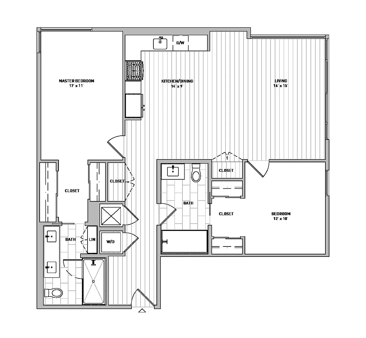Floor plan Two-Bedroom - D6