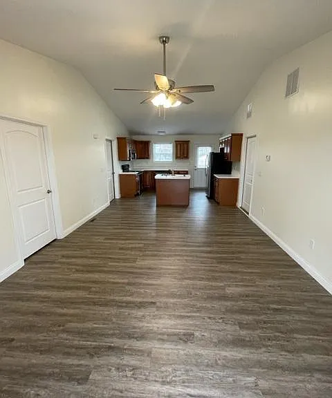 Living area looking into kitchen