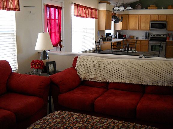 Family Room with View of Dining and Kitchen