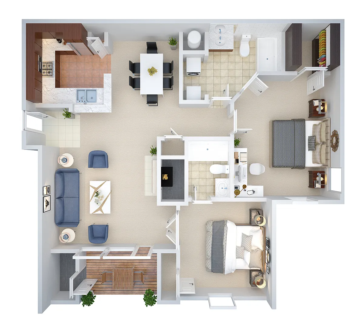Floor plan 2 bed/2bath (ccb1)