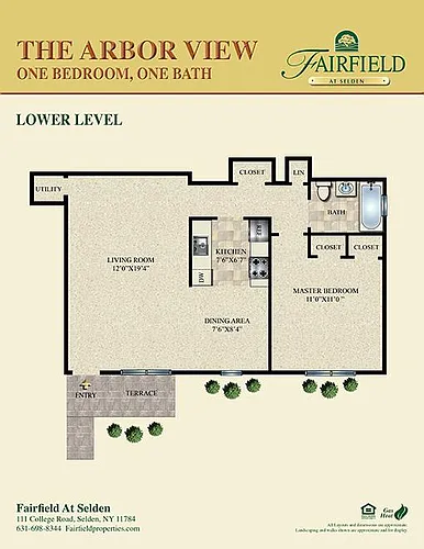 Floor plan One Bedroom - The Arbor View