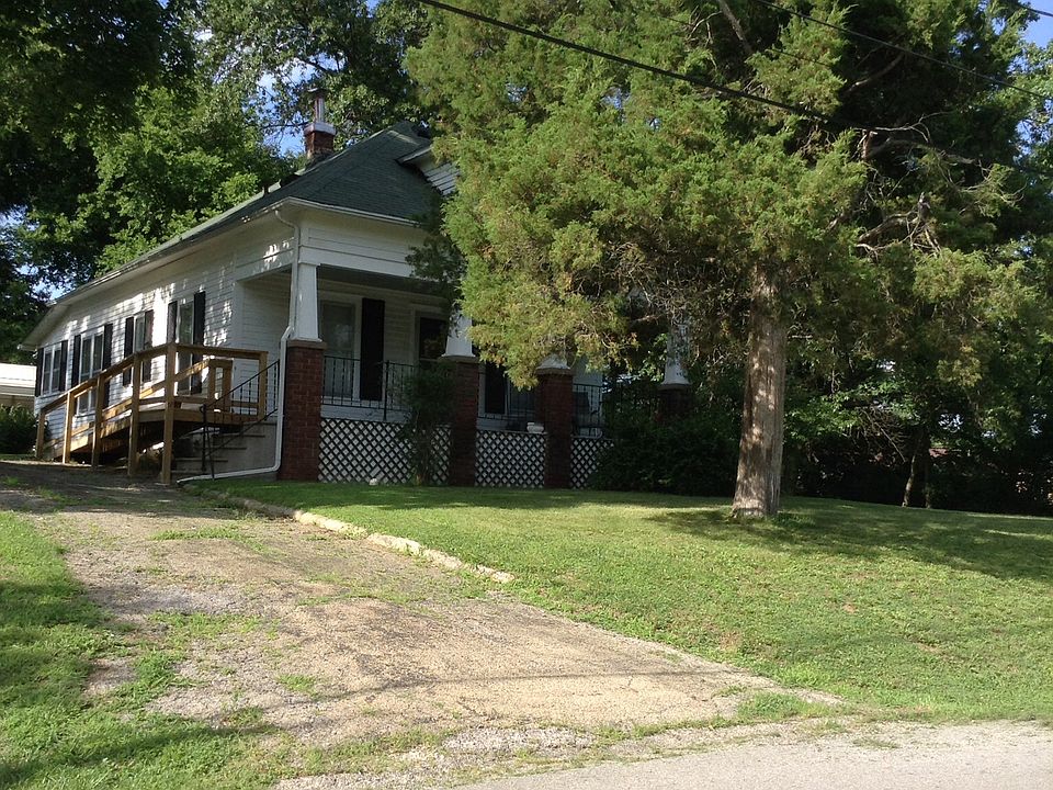 Front of house showing porch