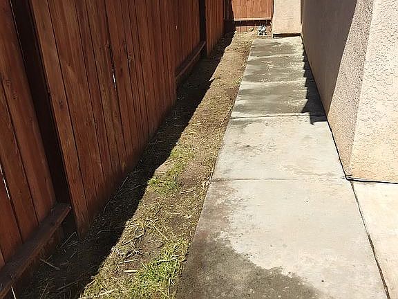 Backyard chimney side