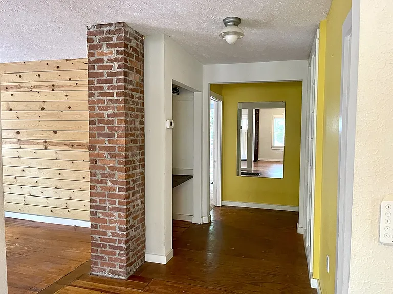 Hall with built in bookshelves
